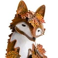 thumbnail image 3 of Evergreen Handcrafted Metal Fox Sculpture Draped in Fall Leaves, 3 of 5