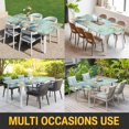 thumbnail image 5 of Teal Beach Coastal Table Cloths for 6 Foot Rectangle Tables, Summer Nautical Coral Shell Botanical Patio Waterproof Elastic Fitted Tablecloths, Washable Rectangular Table Cover for Camping, 5 of 8