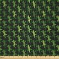 thumbnail image 2 of Ambesonne Salamander Fabric by the Yard Microfiber, Mini Repeating Reptiles, 5 Yards, Olive Green and Charcoal Grey, 2 of 2