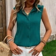 thumbnail image 2 of TDYHUAO Women Sleeveless Button Down Tank Tops Textured Collared Blouses Loose Casual Blouses Work Shirt Basic Summer Tops, 2 of 7