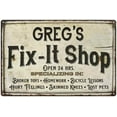 thumbnail image 1 of GREG'S Fix-It Shop Sign Grandpa Dad Wall Decor 8 x 12 High Gloss Metal 208120006177, 1 of 1