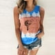 thumbnail image 2 of Gibobby Mujer Diente de León Impresión Casual Cuello Redondo Tie Dye Tank Chaleco Sin Mangas Camiseta Blusa Tops(Azul,G), 2 of 4