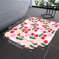 thumbnail image 5 of Cute Cherry Flannel Bath Mat 16x24 Inches, Colorful Flower Soft Absorbent Non-Slip Bathroom Rug, Machine Washable Floor Mat for Shower, 5 of 7