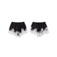 thumbnail image 3 of LMLYSoH Women's Mini Shorts Lace Patchwork Drawstring Elastic Waist Casual Summer Loose Lounge Shorts, 3 of 7