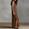 thumbnail image 4 of FAIWAD Linen Dress Women V Neck Sleeveless Side Slit Maxi Dresses Loose Casual Flowy Boho Sundress, 4 of 9