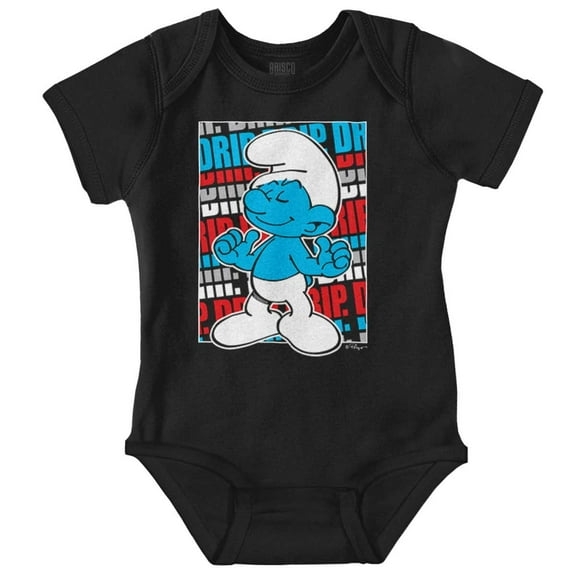 Vintage Retro The Smurfs Cartoon Drip Romper Boys or Girls Infant Baby Brisco Brands NB