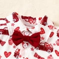 thumbnail image 5 of Yufatyle Toddler Baby Boy Valentines Outfit Short Sleeve Heart Print Bowtie Shirt Pockets Shorts Set for Kids 6M-4T, 5 of 8
