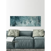 Parvez Taj Elongated Tainted Dark Blues Painting Print on Wrapped Canvas