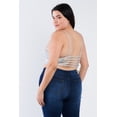 thumbnail image 2 of Saronite Basics Crop Top à Encolure Carrée Rayée Ouverte, Gris (Femme Plus), 2 of 3