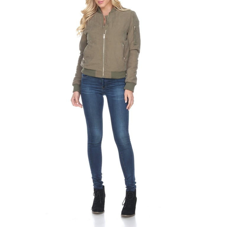 White mark bomber jacket top