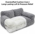 thumbnail image 4 of Plush Calming Pet Sofa Bed, Raised Rim, Removable Cover & Non-Slip Bottom for Cats & Dogs, Calming Dog Bed Fluffy Plush Dog Mat for Furniture Protector with Removable Washable Cover (A, S), 4 of 7