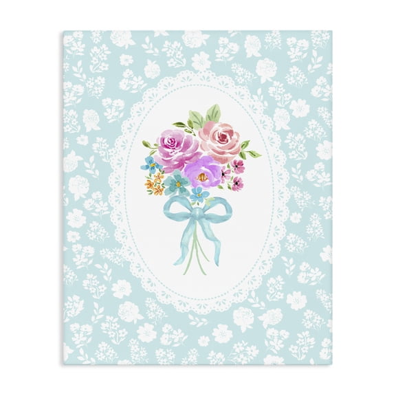 Stupell Industries French Country Aqua Feminine Bouquet Canvas Art, 16 x 20, by Corinne Haig