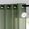 thumbnail image 2 of Forest Green Sheer Curtains 96inches Long for Living Room, Grommet Voile Sheer Light Filtering Window Treatments for Bedroom, Sage Green, W54 x L96, Set of 2, 2 of 7