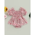 thumbnail image 2 of Bagilaanoe Newborn Baby Girl Romper Dress Floral Short Sleeve Bodysuit 6M 12M 18M 24M Infant Summer Patchwork A-line Dresses, 2 of 9