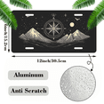 thumbnail image 2 of 1 Pcs 2D Flat License Plate Covers & Frames, Mountain and Compass For Decorative Front, Waterproof For Decoration Aluminum License Plate Covers & Frames Cover For Men Women, 12" X 6", 2 of 7