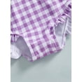 thumbnail image 7 of Nygoyerh Toddler Girls Rash Guard Swimsuit with Hat 2 Pcs Set Plaid Pattern Zip Up Long Sleeve Crew Neck Baby Girls Swimwears Infant Clothing 6M 9M 12M 18M 2T 3T 4T, 7 of 7