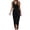 Black, variant on Prom Dress For Women Sevevn Women's Satin Wrap Midi Dress V Neck Sleeveless Ruched Bodycon Cocktail Dress Khaki 2XL
