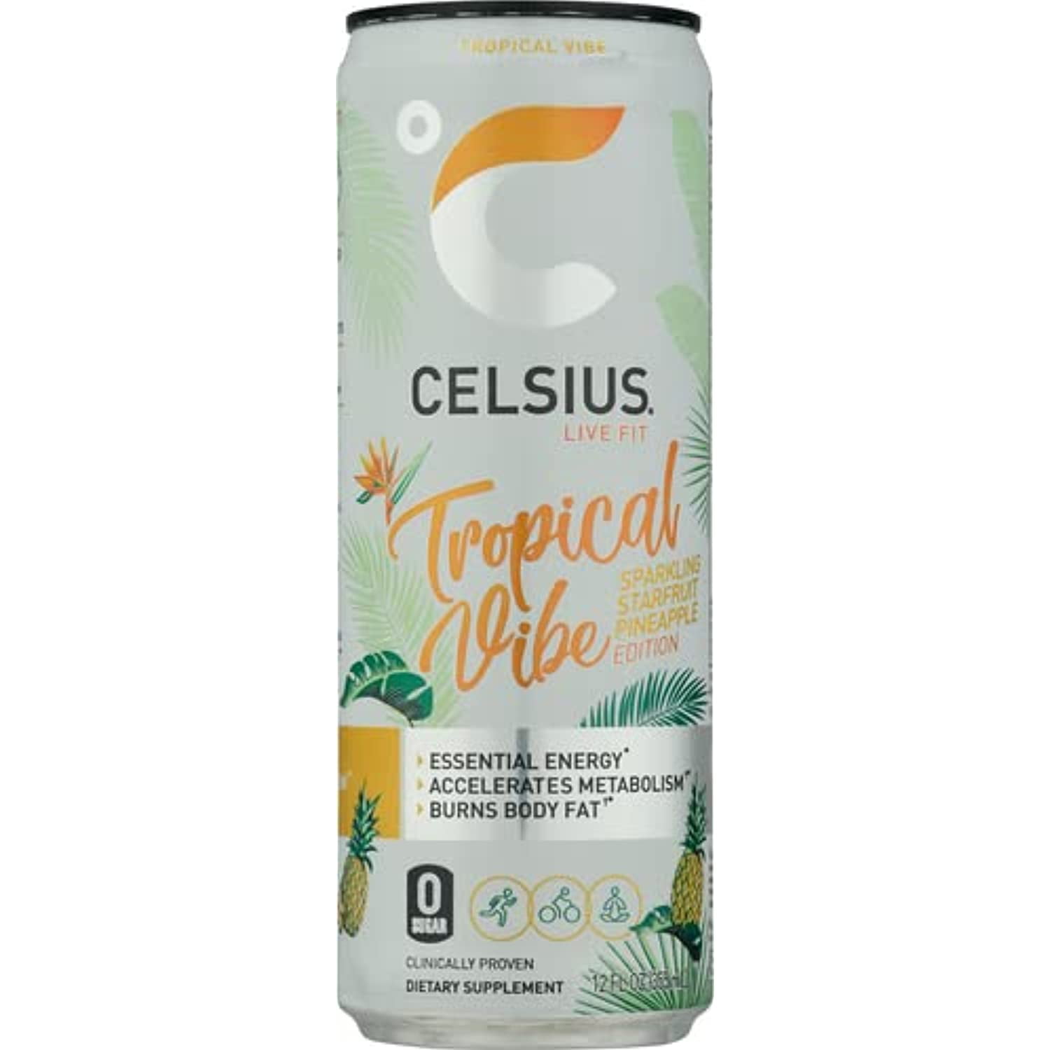Celsius Energy Drink 12 Fl Oz, Tropical Vibe
