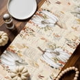 thumbnail image 6 of Fall Table Runner Thanksgiving White Pumpkins Table Runners Vintage Floral Autumn Maple Leaves Cotton Linen Dresser Scarf Kitchen Dining Table Decor for Fall Holiday Party Decor 13x36 Inch, 6 of 9