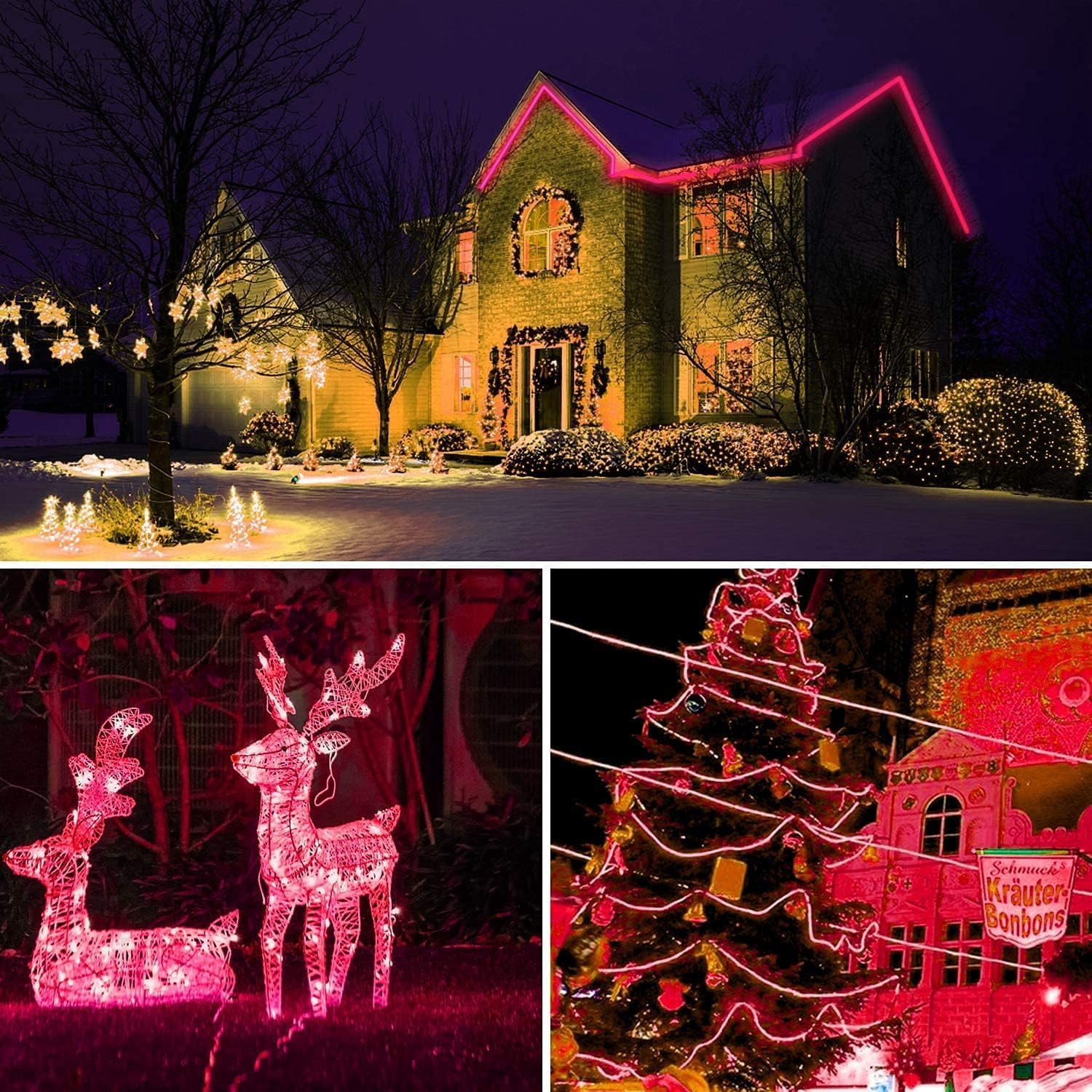 Rope String Lights, 12M/39ft 100LED Waterproof 8 Mode/Remote Battery Christmas Lights,Battery Powered String Lights Outdoor Indoor for Christmas Decorations