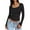 A4-#1Black, variant on LISTHA Long Sleeve Crop Tops for Women Trendy Y2k T Shirts Basic Square Neck Slim Fit Fashion Shirts Black M
