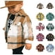 thumbnail image 2 of Baby Boys Girls Flannel Shirt Jackets Toddler Plaid Long Sleeve Lapel Button Shirts Fall Winter Warm Coat Outwear1-2T, 2 of 3