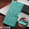 thumbnail image 4 of Mantto Wallet Case for iPhone 12 Pro Max Case with Card Slots Holder Kickstand Embossed PU Leather Magnetic Shockproof Cover with Wrist Strap For iPhone 12 Pro Max,Green, 4 of 7
