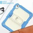 thumbnail image 4 of ELEHOLD for iPad 10th Generation 2022 10.9 inch Ragged Case, Soft Silicone Hard PC Shoulder Strap Built-Kickstand Anti-Drop Shockproof Heavy Duty Protective Cover Case,Skyblue, 4 of 10