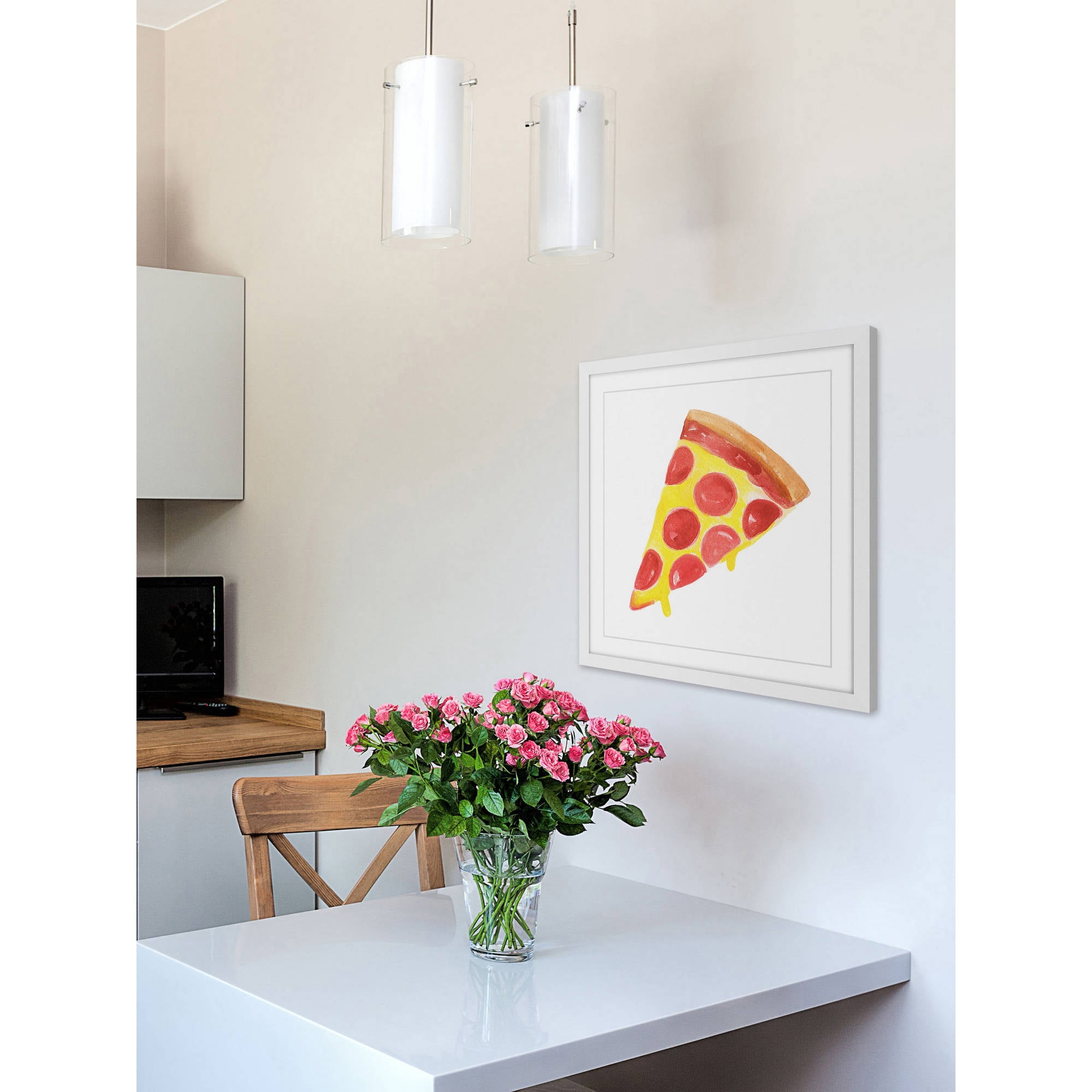 Marmont Hill "Pizza" by Molly Rosner Framed Painting Art Print