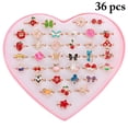 thumbnail image 2 of 36PCS Kids Jewel Rings Set Decorative Cartoon Pretend Rings Toy Rings with Case, 2 of 10