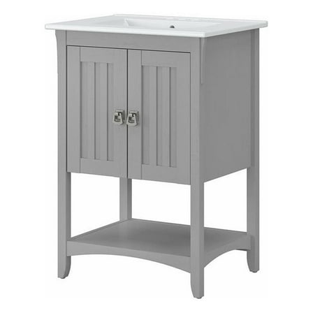 Bush Salinas 24"W Engineered Wood Bathroom Vanity with Sink in Cape Cod Gray