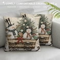 thumbnail image 3 of PHYHOO Christmas Pillow Covers, Striped Wooden Tree Xmas Holiday Decor Decorative Throw Cushion Case Decoration for Home Party Sofa Couch (Brown), 3 of 5