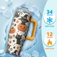 thumbnail image 4 of Halloween Scary Skeleton 30 Oz Tumbler with Handle and Straw, Spooky Stainless Cup, Holiday Coffee Gift, 4 of 5