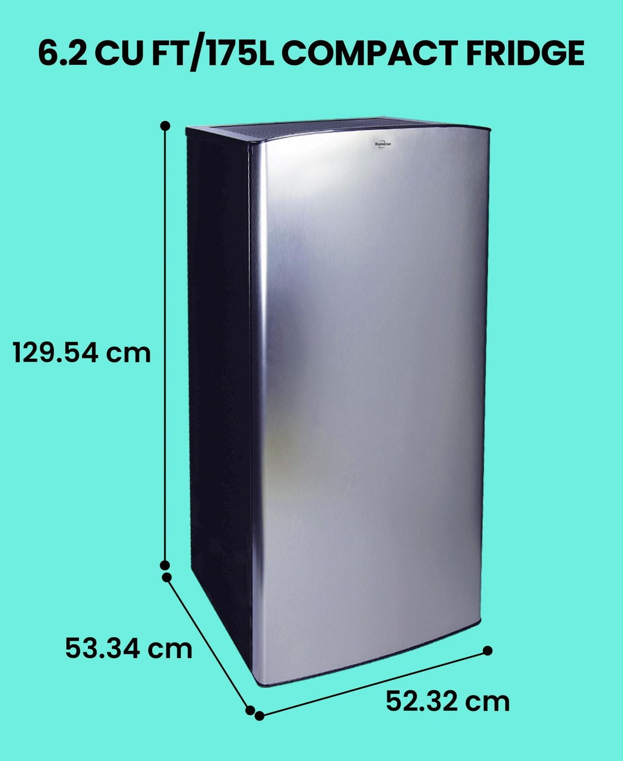 Koolatron Réfrigérateur compact en acier inoxydable de 6,2 pieds cubes avec congélateur, mini-réfrigérateur de grande capacité, argent
