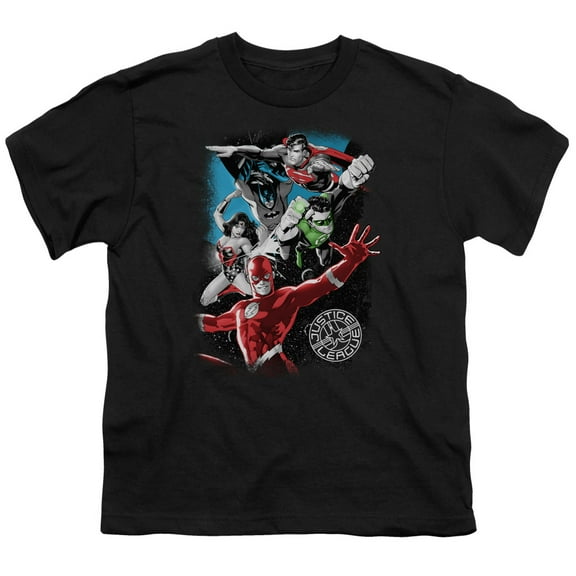Jla - Galactic Attack - Youth Short Sleeve Shirt - Medium
