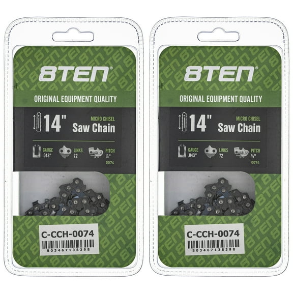 Micro Chisel Chainsaw Chain 14 inch .043 1/4 72DL for Stihl MSA120 C-B 2 Pack 810-CCC2296H