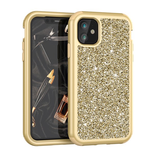 Compatible con iPhone 13 Series Case, Slim Luxury Glitter Sparkle Bling Shiny Girly Women Thin Protective Girl Women Phone Case Cover para iPhone13 Pro - Dorado WD.WDQZL necesidades diarias