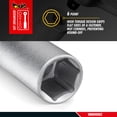 thumbnail image 3 of Teng Tools 7/16 Inch 6 Point SAE Deep 1/4 Inch Drive Chrome Vanadium Socket | Mechanic Tool | Hand Tool - M140214-C, 3 of 7