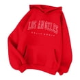 thumbnail image 1 of GPOECD Sweat à Capuche Mode Automne Hiver pour Femmes avec Imprimé Lettre pour Style et Confort, Rouge, P, 1 of 2