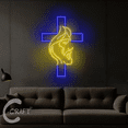 thumbnail image 4 of C-CRAFT Jesus Cross Neon Led Light Up 25 inch for Christian Home Bedroom Wall Decor, 4 of 5