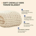 thumbnail image 2 of ZXNYH Chunky Knit Blanket Throw,Soft Chenille Yarn Throw Blanket 50x60，Handmade Thick Cable Knit Crochet Blanket,Large Knit Blanket Chunky Yarn,Rope Knot Throw Blanket for Couch Sofa Bed Home Decor, 2 of 4