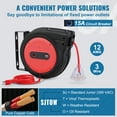 thumbnail image 4 of KFFKFF Enrouleur de Câble d'Alimentation à Retrait, 65 Pi, Fil Électrique Robuste 12AWG/3C SJTOW à Retrait avec Prise à Trois Raccords Éclairée, Protection de Circuit 15 Ampères Support Rotatif à 180° pour Plafond Ou Mur, 4 of 9