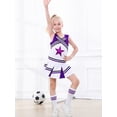 thumbnail image 3 of LOLANTA Girls Cheerleading Outfit Cheer Costume For Girls Sleeveless Crop Top&Skirt&Socks&Pom Poms, 3 of 7