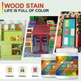 thumbnail image 3 of Red Wood Stain | Wood Scratch Repair | Colored Wood Stain for Indoor and Outdoor Furniture | Fast Drying Water Based Stain for Wood | 16 Ounce Wood Stain and Sealer in One (Blue, 16 Ounce), 3 of 7