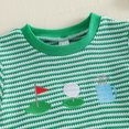 thumbnail image 6 of Ulitacool Boys Onesies Letter Embroidered Bodysuit Summer Round Neck Romper Short Sleeve Knit Outfit Classic Clothes Green 3-6 Months, 6 of 6