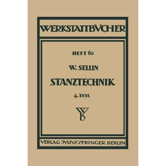WerkstattbÃ¼cher Stanztechnik: Vierter Teil Formstanzen, Book 4, (Paperback)