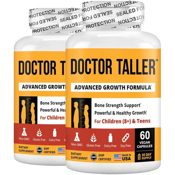 NuBest Doctor Taller, Premium Formula For for Little Ones (8 ) and Teens, 60 Vegan Capsules (Pack of 2)