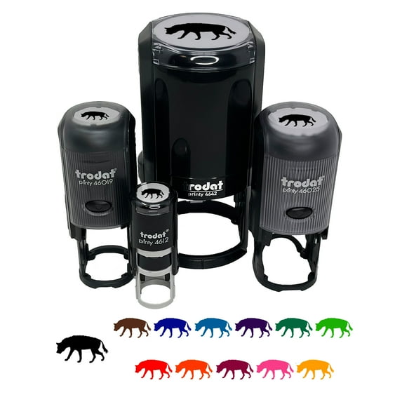Hyena Solid Self-Inking Rubber Stamp Ink Stamper - Black Ink - Small 3/4 Inch