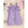 thumbnail image 6 of Yunliwuli Baby Girls Summer Casual Jumpsuit Sleeveless Solid Color Ruffle Trim Cami Playsuit, 6 of 9
