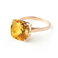 thumbnail image 2 of Galaxy Gold 3.6 Carat 14K Solid Rose Gold Ring Checkerboard Cushion Cut Natural Citrine (10), 2 of 2